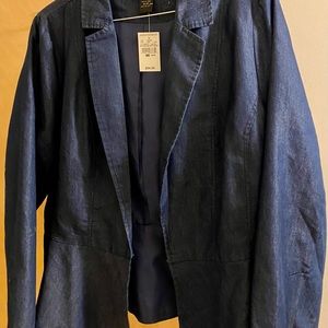 Ashley Stewart linen blue blazer